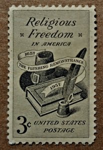 United States #1099 3c Religious Freedom in America Tricentennial MNH (1957)