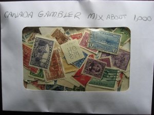 Canada gambler mixture 1000 mostly pre 1950 U heavy duplication, mixed condition