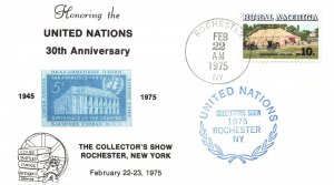 US EVENT CACHET COVER HONORING THE UNITED NATIONS 30th ANNIVERSARY ROCHESTER '75