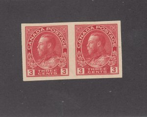 CANADA # 138 VF-MNH KGV 3cts IMPERF PAIR CAT VALUE $100