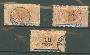 Mauritius #112/114/127 Used Single (Complete Set)