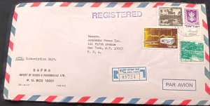 CC) 1974, ISRAEL, AIR MAIL, ENVELOPE SENT TO THE UNITED STATES WITH MULTIPLS. XF