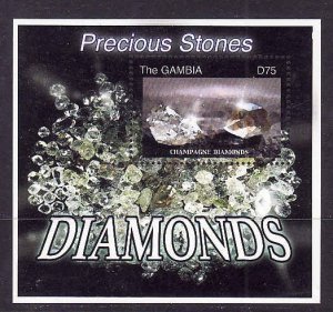 Gambia-Sc#2781-unused NH sheet-Minerals-Diamonds-Precious stones-2003-