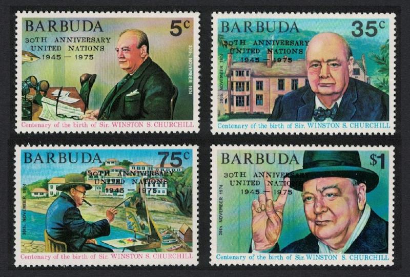 Barbuda 25th Anniversary of United Nations Churchill 4v SG#233-236