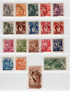 GERMANY SAAR 1947 LONG SET OF 20 STAMPS SCOTT 155-174 PERFECT CTO USED