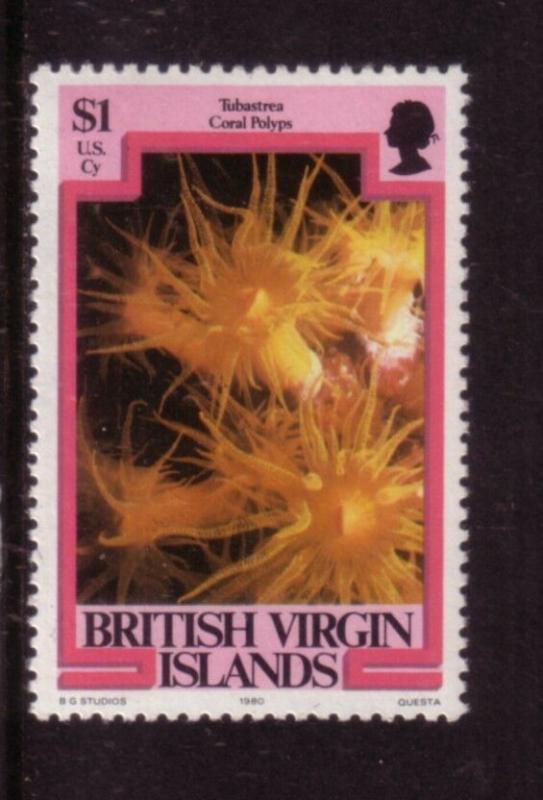 British Virgin Islands 1980 1$ Coral Polyps Mint Never Hung SG430