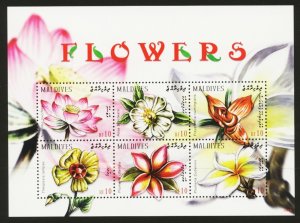 Maldives Sc# 2992 MNH Flowers (M/S)