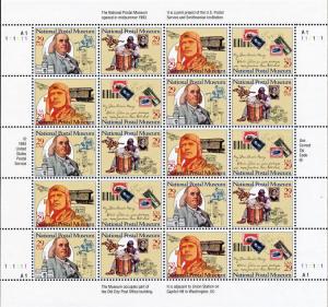 1993 29c National Postal Museum, Sheet of 20 Scott 2779-82 Mint F/VF NH