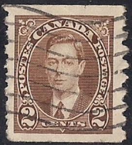 Canada #239 2 cent King George 6, Brown Coil F-VF used