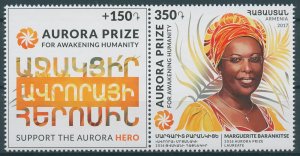 Armenia 2017 MNH Marguerite Barankitse Aurora Prize Laureate 1v + Label Stamps