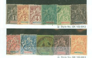 Martinique #33-40/42-3/47 Unused