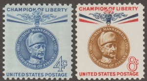 U.S.  Scott# 1165-6 1960 Champions of Liberty Issue VF MNH