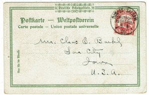 German South West Africa 1905 Dar-es-Salaam cancel on ad postcard to the U.S.