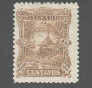 El Salvador Scott 54 MH* 1891 Volcano stamp