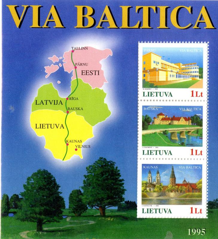 LITHUANIA 509 MNH S/S SCV $2.50 BIN $1.75  MAPS