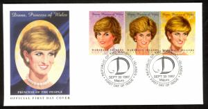 MARSHALL ISLANDS 1997 Princess Diana Set Sc 645 on Cachet FDC