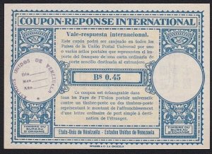 VENEZUELA B0.45 International Reply Coupon.................................B1930