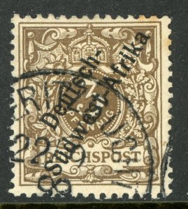 Germany 1897 Southwest Africa 3pf Dark Brown Scott # 1 VFU C167