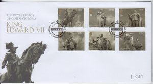 Jersey 2013, 'King Edward V11' , set of 6. , on FDC