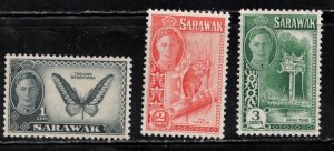 SARAWAK Scott # 180-2 MH - KGVI & Various Scenes