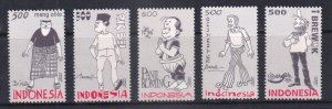 INDONESIA - 2000 CARTOON CHARACTERS - 5V - MINT NH