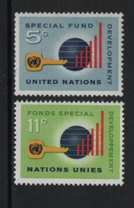 United Nations New York #137-138  MNH  1965  progress chart