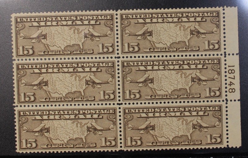Scott C8 15 Cents Planes And Map - MNH - Plate Block Of 6 PL 18748 SCV - $45.00
