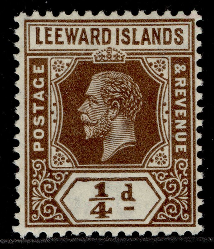 LEEWARD ISLANDS GV SG81, ¼d brown, M MINT. Cat £20. DIE I