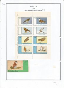 STAFFA - 1982 - Birds - Sheet - Mint Light Hinged - Private Issue