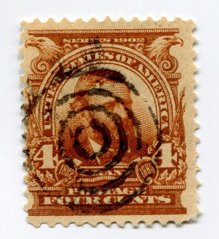 US SC#303 USED 4C GRANT TARGET BULLS-EYE CANCEL