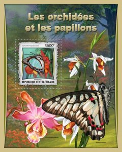 C A R - 2017 - Orchids and Butterflies - Perf Souv Sheet - Mint Never Hinged