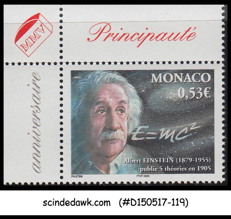 MONACO - 2005 50TH ANNIV OF THE DEATH OF ALBERT EINSTEIN NOBEL PRIZE 1V MNH