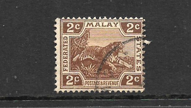 MALAY FEDERATED STATES  1922-34   2c  TIGER    FU   SG 54