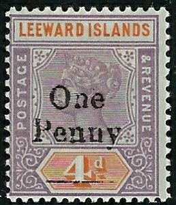 Leeward Is 17 MH 1902 surcharge; penciled number on back (fe8475)