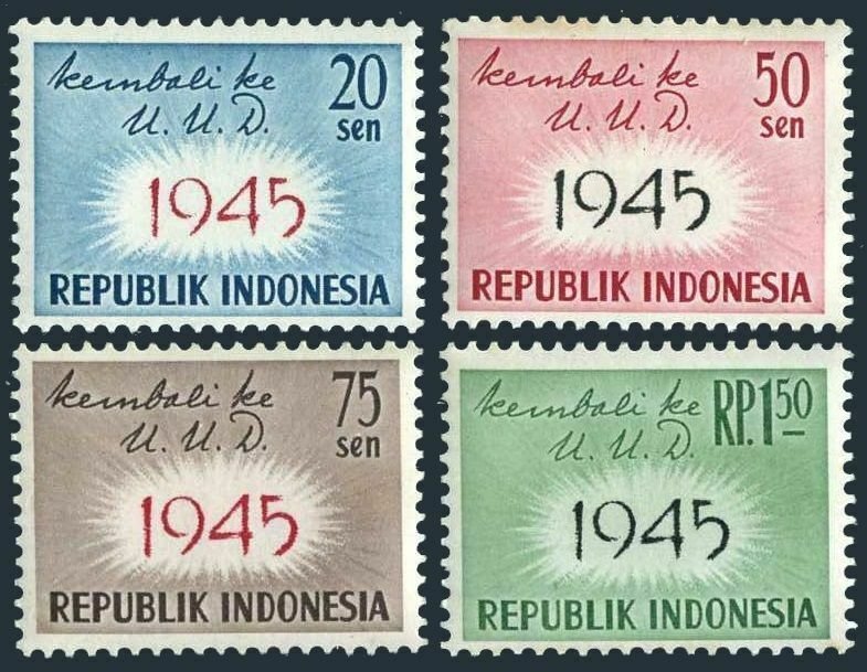 Indonesia 479-482,MNH.Michel 249-252. Constitution of 1945.1959.