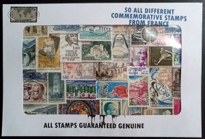 France - packet of 50 commemorative stamps