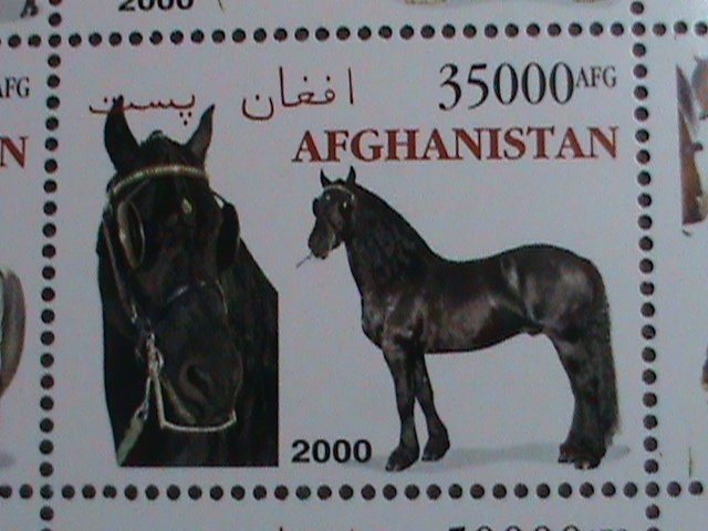 AFGHANISTAN STAMP -2000 WORLD FAMOUS HORSES- MNH SHEET - VERY FINE