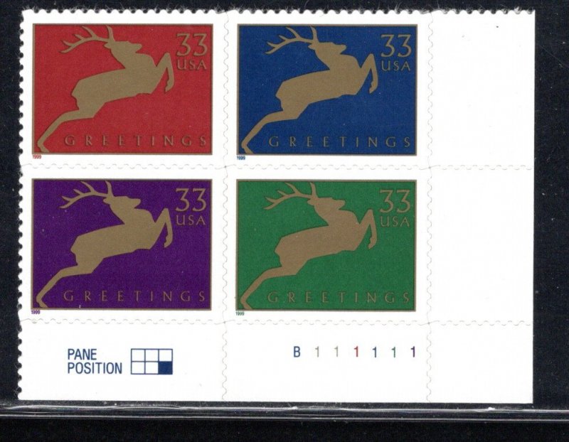 UNITED STATES SC# 3356-59 PL B/4 VF/MNH