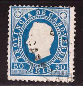 Cabo Verde Cape Verde Scott 20 Used 1885 King Luiz stamp
