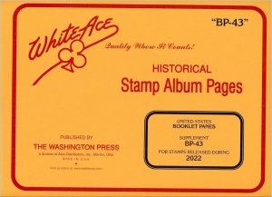 WHITE ACE 2022 US Booklet Panes Stamp Album Supplement BP-43