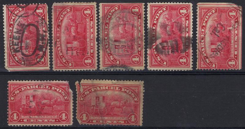 U.S. Q4 Used Lot of 7 SPACE FILLERS; SCV $24.50 ($3.50)