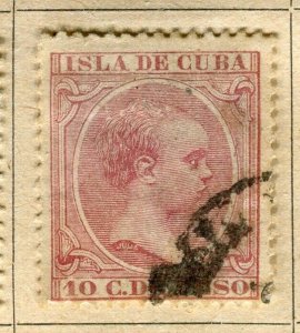 SPANISH COLONIES CARIBBEAN; 1890s classic Baby King Mint hinged 10c. value