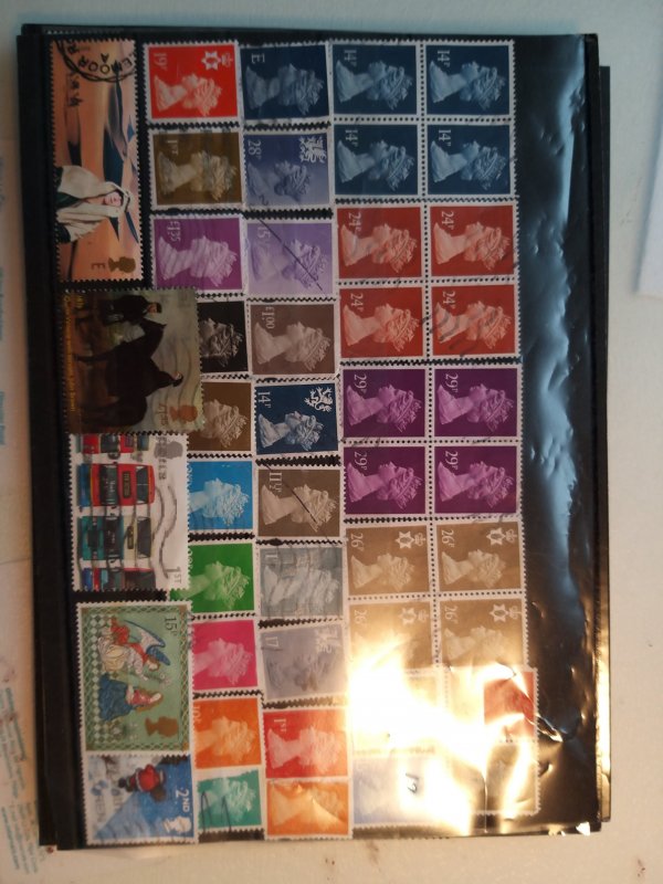 Lot 2 United Kingdom full page, 45 stamps used/unused