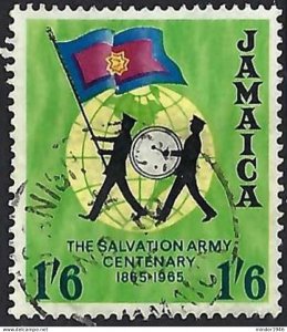 JAMAICA 1965 QEII 1/6 Multicoloured, Salvation Army Centenary-Flag Bearer & D...