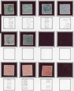 Faridkot Album page of stamps (9) with watermarks