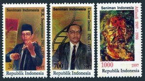 Indonesia 1703-1705,1805A,CTO. Artists 1997.W.Soepratman,Composer.Usmar Ismail.