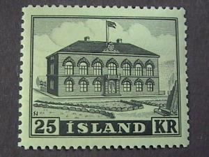 ICELAND # 273-MINT/NEVER HINGED---GRAY/BLACK---HISTORICAL BUILDING---1952(#A)