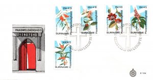 Suriname B203-B207 Flowers U/A FDC