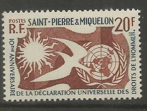 ST. PIERRE & MIQUELON  356  MNH,  HUMAN RIGHTS, COMMON DESIGN