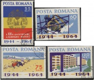 Romania 1660-1663 (used cto set of 4, no s/s) 20th anniv. of “liberation” (1964)